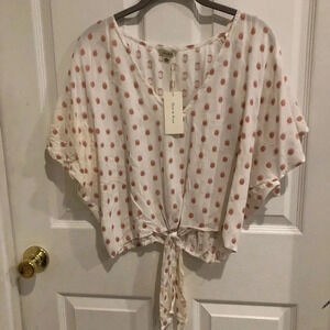 Sima an Sam blush dot sheer top /lg